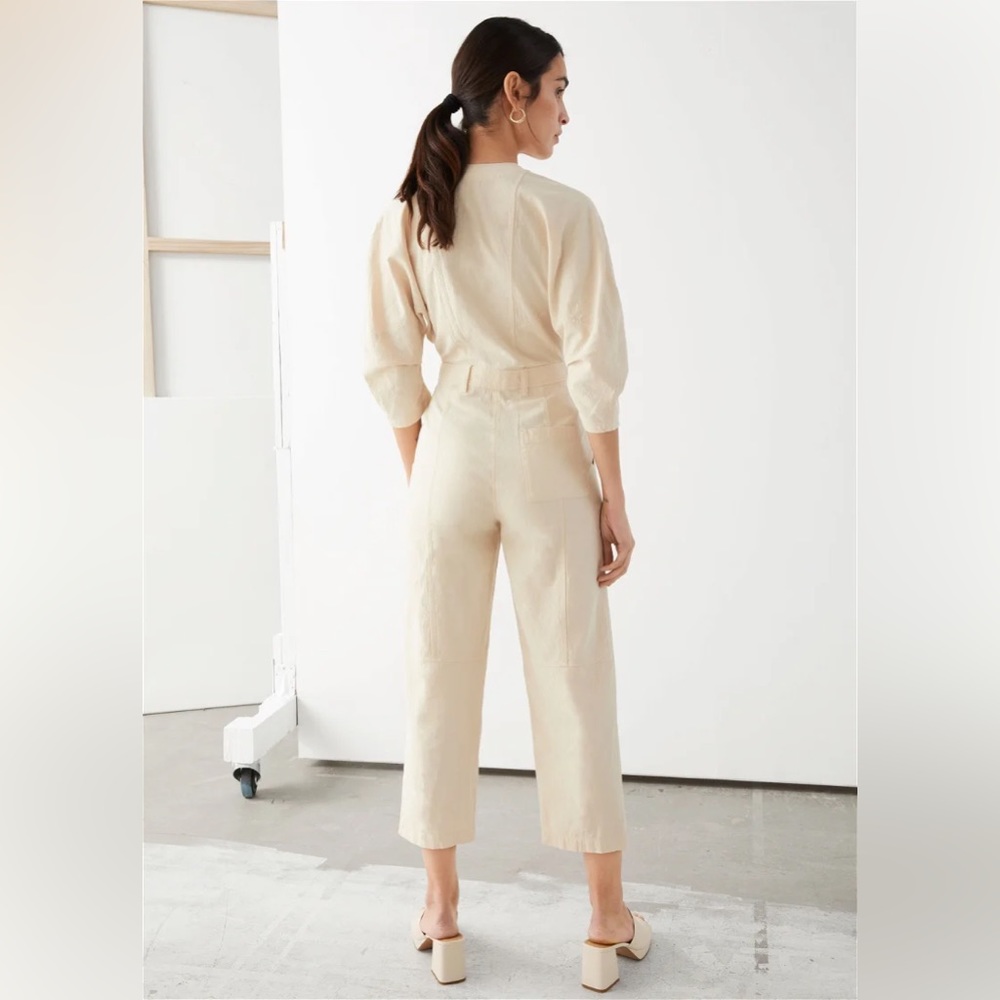 & Other Stories Asymmetrical Linen Blend Jumpsuit - Picture 4 of 7